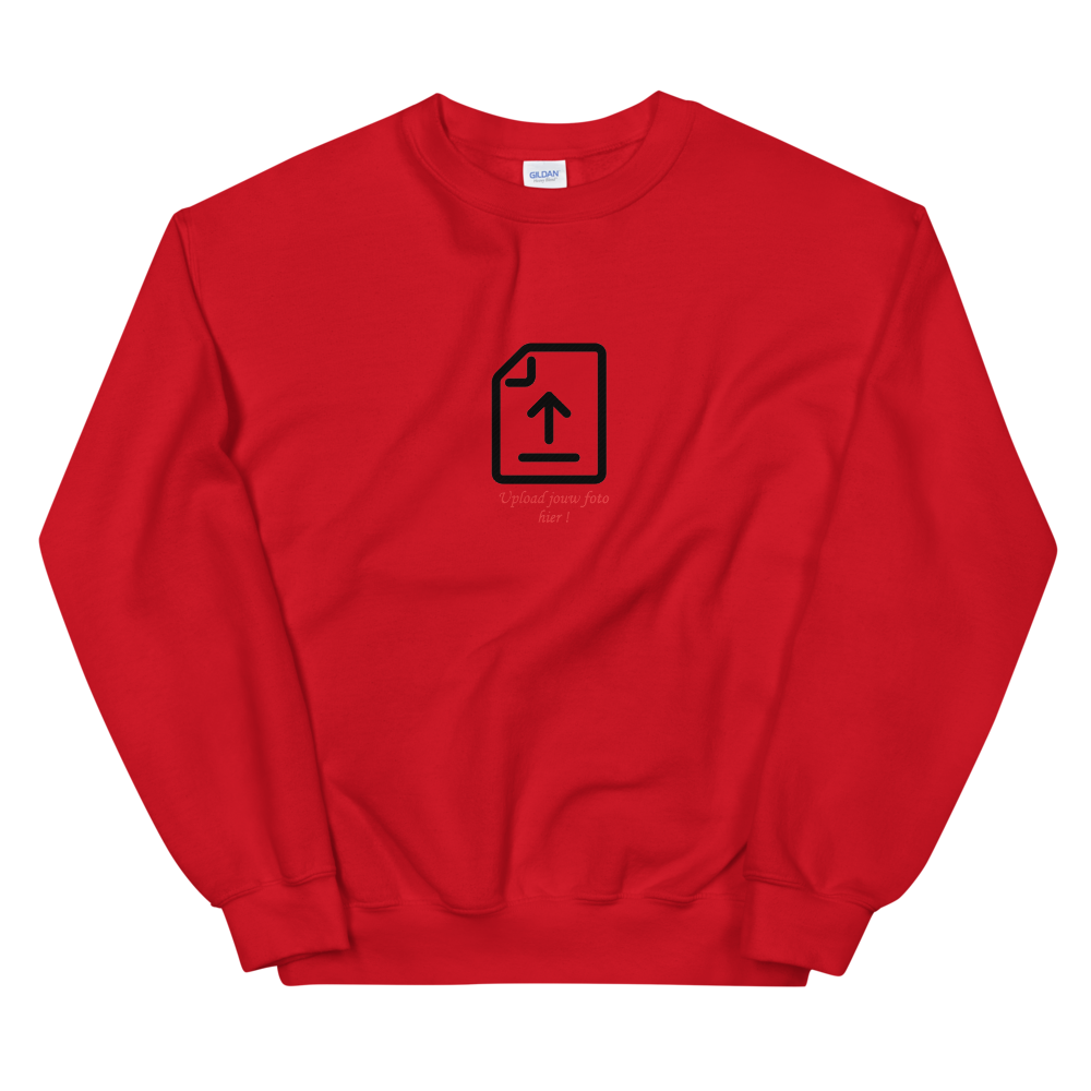 Rode sweater met eigen afbeelding