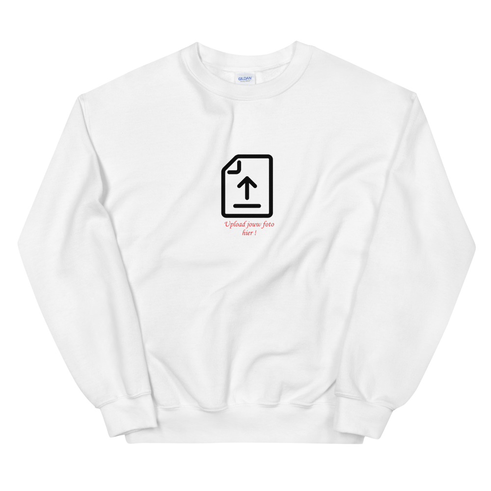 Witte sweater met eigen afbeelding