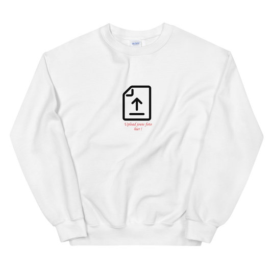 Witte sweater met eigen afbeelding