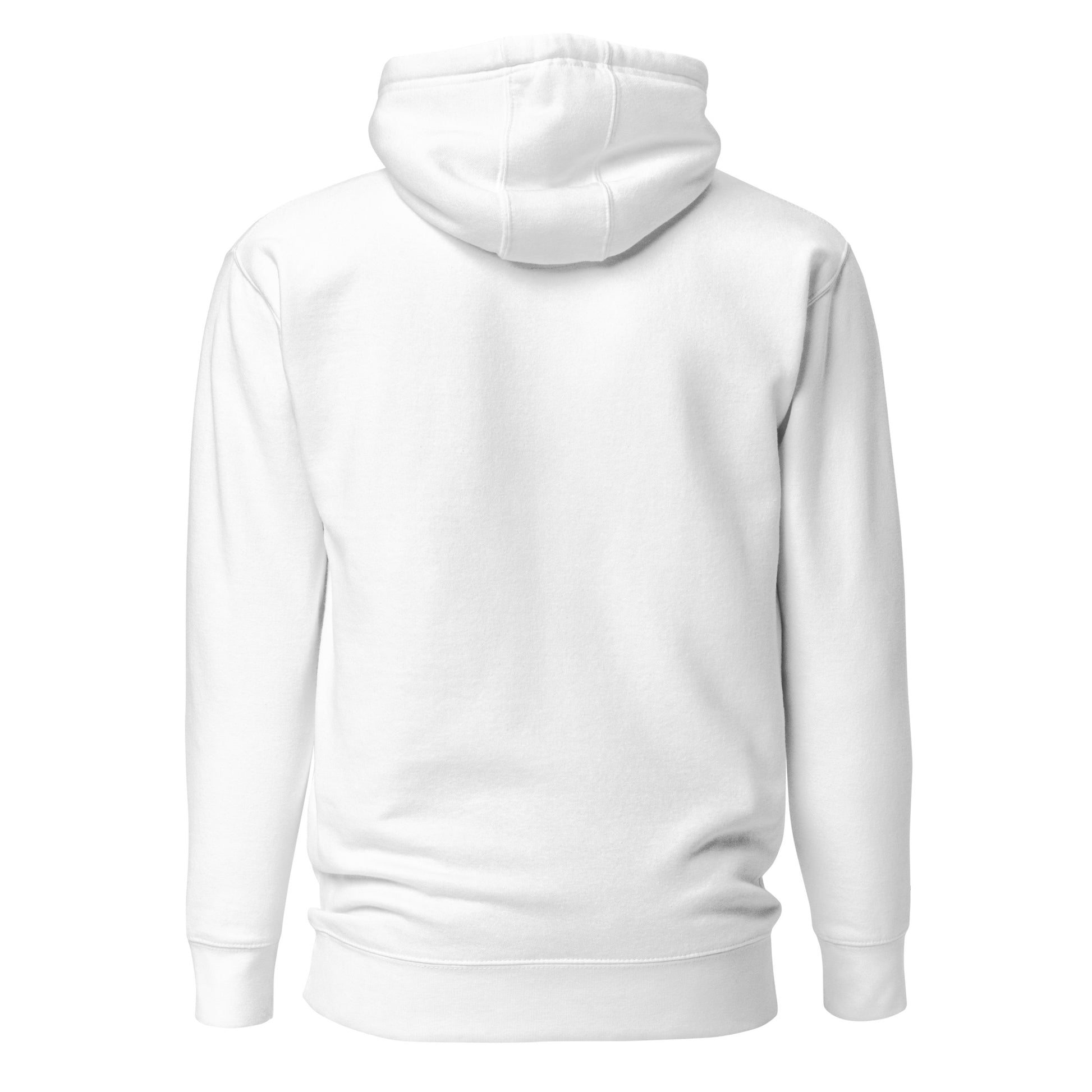 Simpele witte hoodie van stevige kwaliteit.